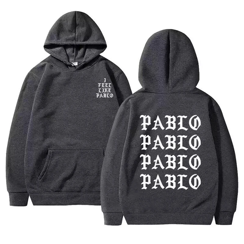 I Feel Like Pablo Hoodies Men Fashion Letter Graphic Printed Sweatshirts Women Cool Casual Harajuku Hooded Pullovers Sportwear