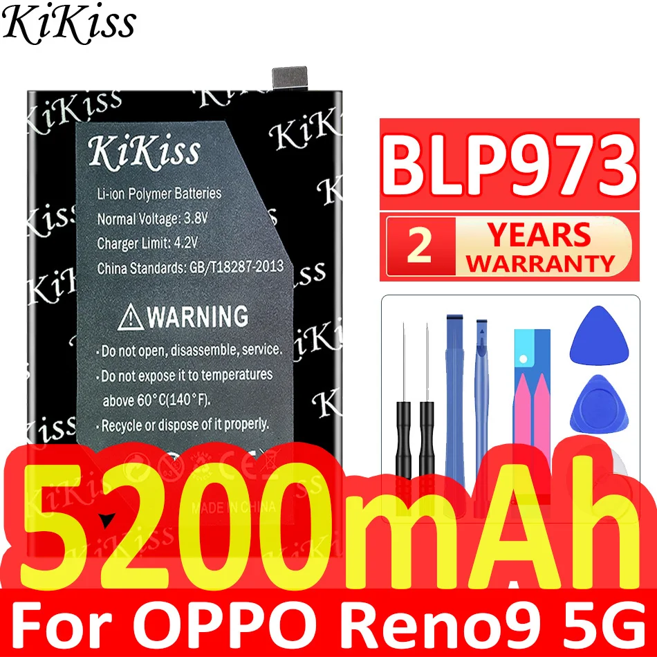 

Мощная батарея 5200 мАч KiKiss BLP973 для OPPO Reno 9 5G/Pro PHM110 reno9 pro PGX110