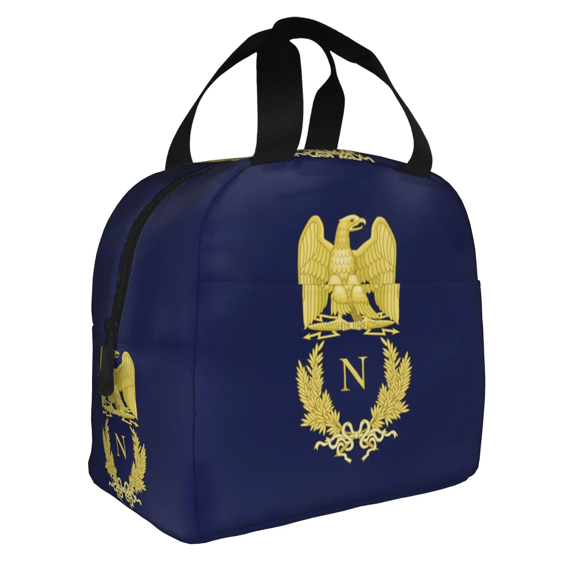 French Emlem Napoleon Bonaparte Thermal Insulated Lunch Bag France Eagle Flag Portable Lunch Tote for School  Food Box