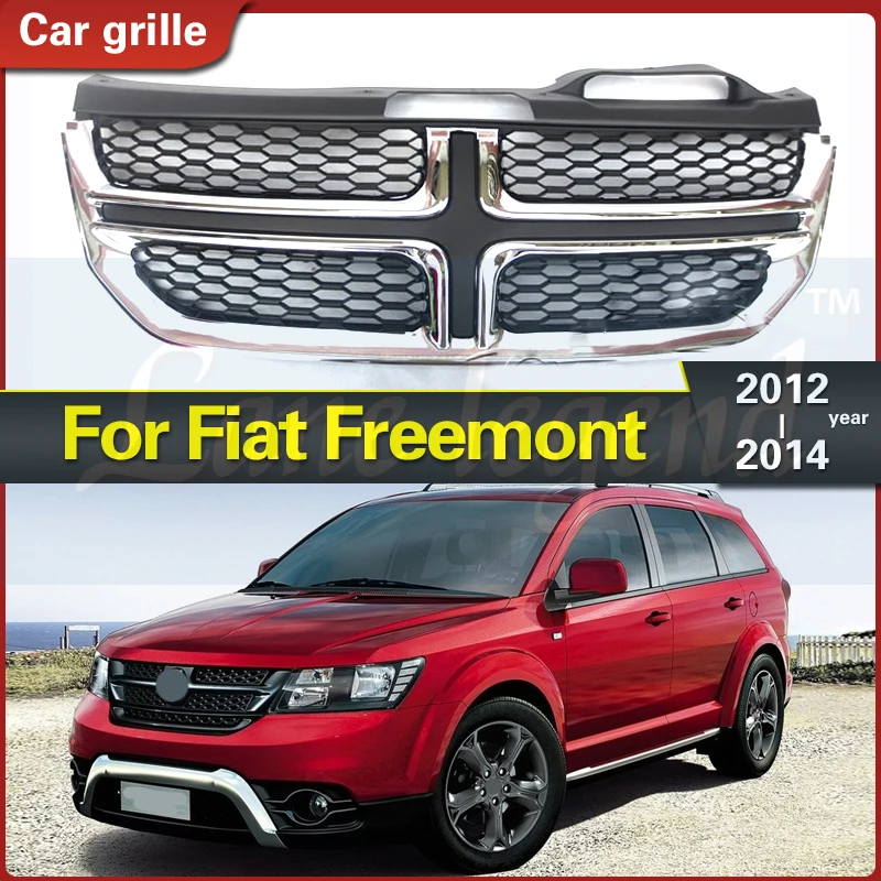 For Fiat Freemont 2012 2013 2014 Racing Grills Black/silver Front Grill Bumper Radiator Upper Grille