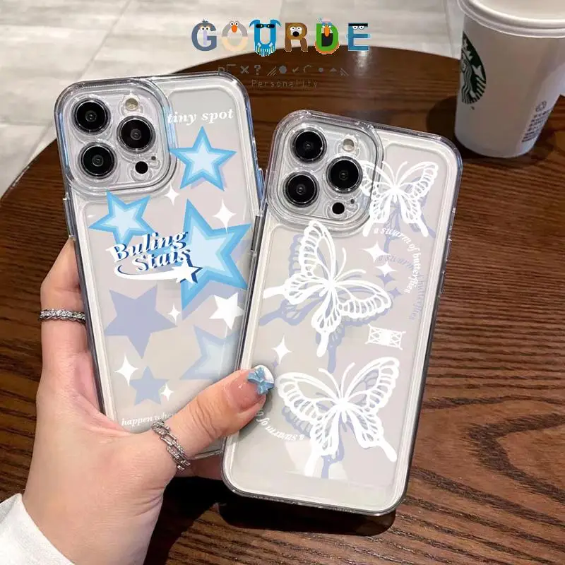 

Gourde Beautiful Star Butterfly Pattern Phone Case for Iphone 16 15 14 12 13 11 Pro Max Ip 7 8 Plus Iphon X Xs Xr Xs Max