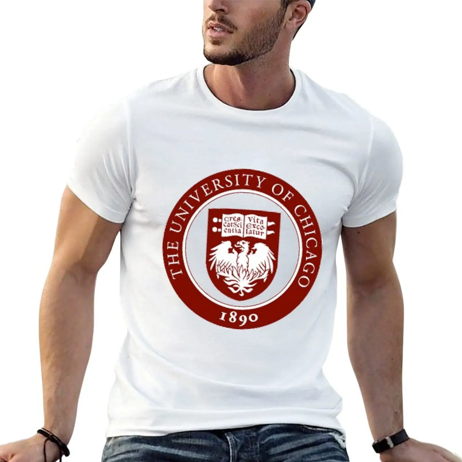 University of Chicago T-Shirt t shirt for man black cotton t-shirt plain for man package t shirts cotton 100% T-shirt