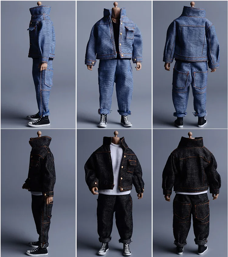 

Hot Sale 1/12 Soldier Fashion Trend Harun Denim Suit Model Accessories Fit 6'' Action Figure Body In Stock