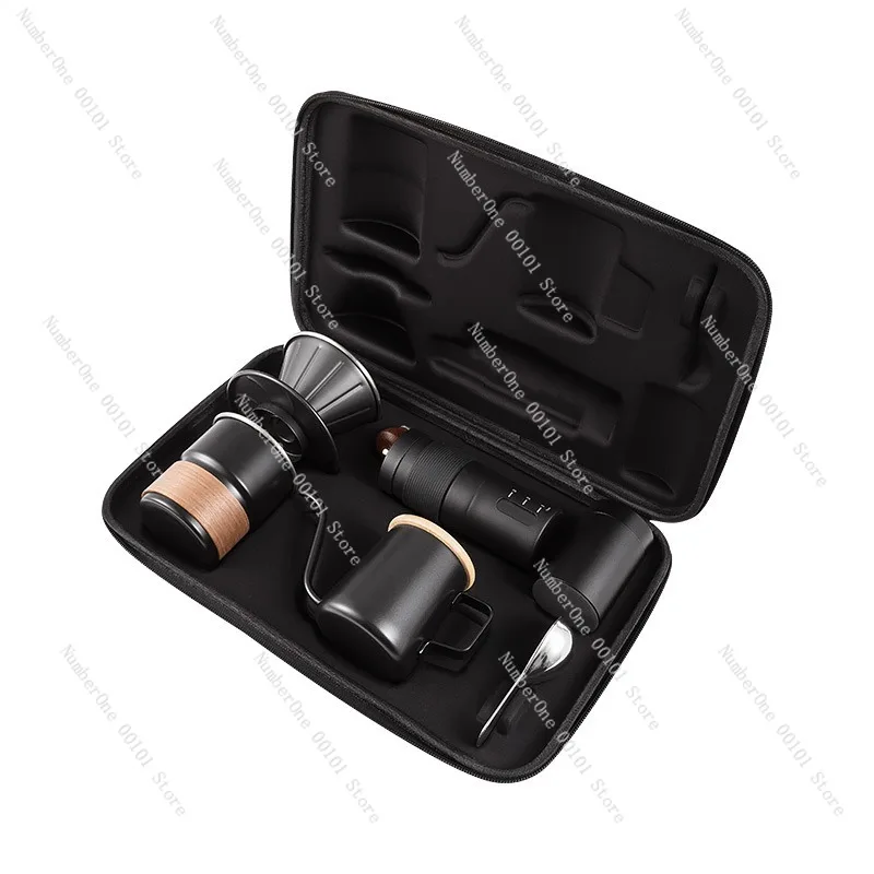 Portable Hand Drip Coffee Maker Set Outdoor Camping Pour Over Coffee Brewer Kit Complete Manual Barista Equipment Gift Box