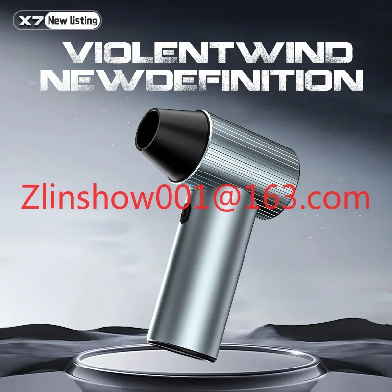 English version X7 violent fan turbo outdoor handheld metal fan brushless high-speed supercharged hair dryer