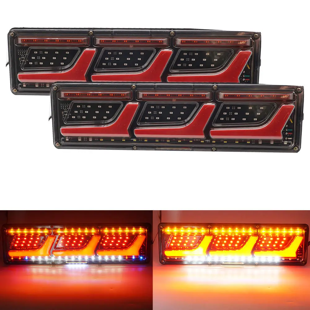 

2 шт. водонепроницаемые задние фонари для грузовиков/автомобилей, сигнальные огни, указатели поворота, стоп-сигналы, фонари заднего хода, противотуманные фары