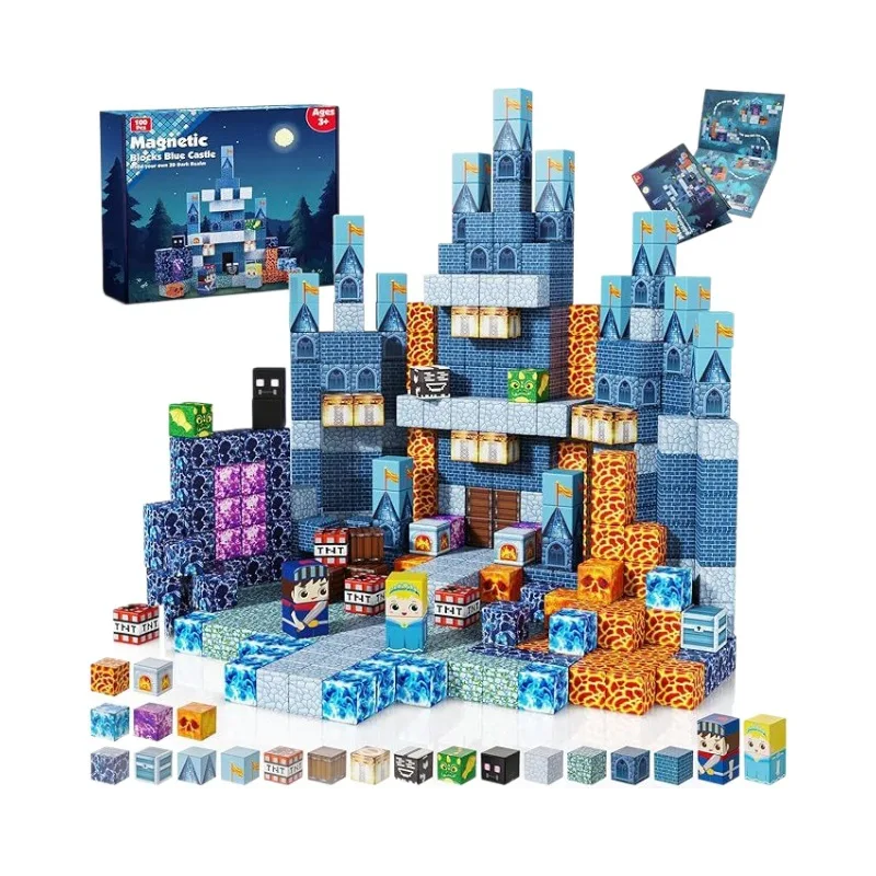 Nieuwe magnetische bouwstenen Mine World magneetkubus voor stapelen bouwset Educate zintuiglijk speelgoed voor kinderen jongens meisjes