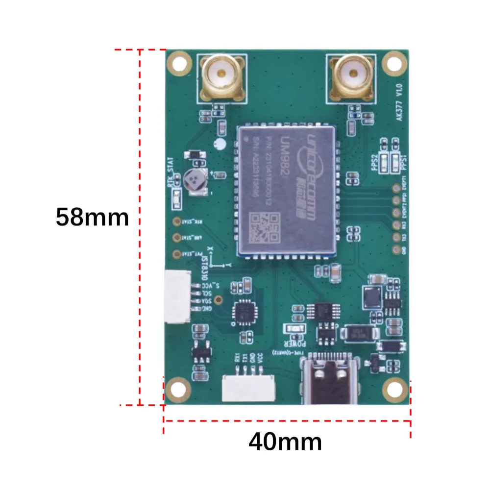 GNSS Full System Full Frequency CM Class RTK Positioning and Dual Antenna Orientation UM982 IST8310 Module Autopilot PX4 UAV