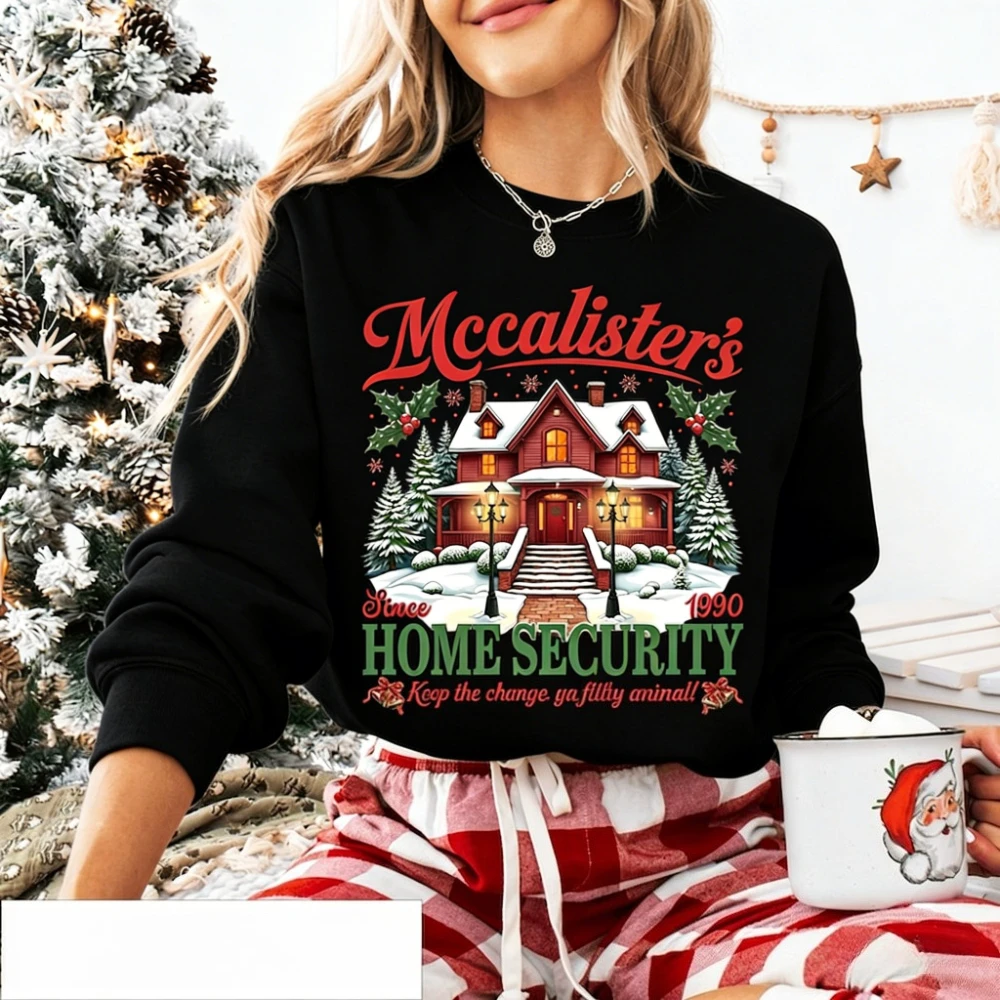 Retro McCallister Home Security Clothing Christmas Movie Sweatshirt Home Alone Kevin Top Xmas Men Women Casual Crewneck Pullover