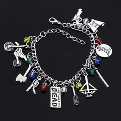 Hot Sale The Walking Dead Inspired Bracelets Zombie Survival Horror Charm Jewelry Mini Alloy Axe Pendant