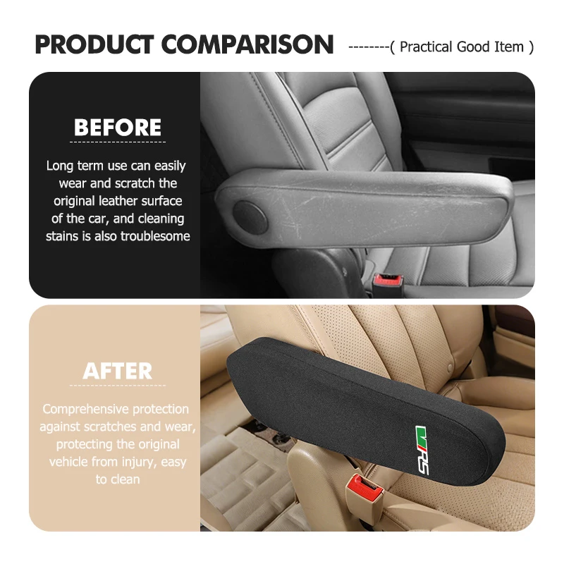 Car Armrest Dust-proof Hand Elastic Protector Cloth Covers For Skoda Kodiaq Octavia 2 3 Rapid Karoq Fabia Kamiq Superb view 2