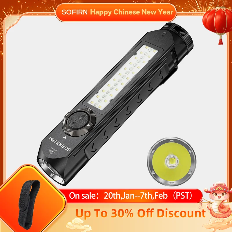 Sofirn IF24 RGB Powerful SST40 LED 2000Lm Flashlight 18650 Rechargeable Waterproof Rotary Switch Torch with Magnetic Tailcap