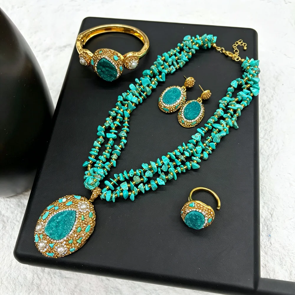 Ensemble de bijoux en pierre d - Turquoise Stone Ring avis et prix