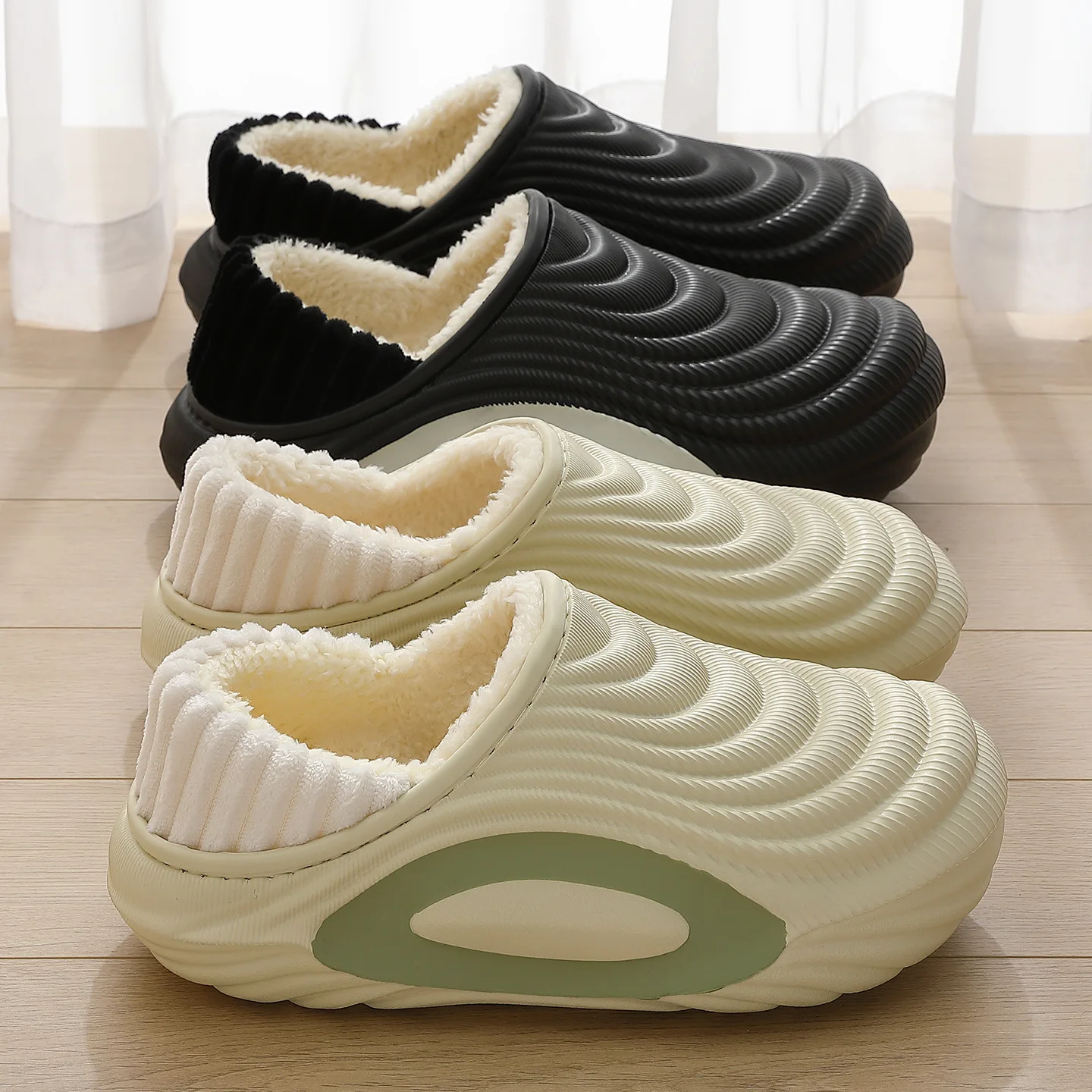 

2025 New Fashion Cotton Slippers for Men and Women Winter Warmth Home Waterproof Indoor/Outdoor Slip-Ons Minimalist Style