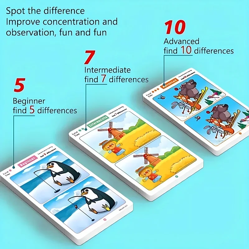 1/3/5Set Educational Drawing Games Find The Difference Attention Training Cards Toys To Improve Observation Skills Puzzle Games