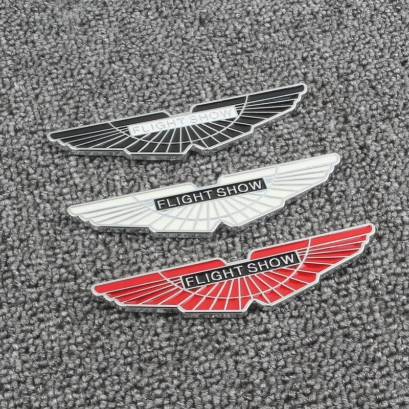 1Pcs 3D Metal Golden Flight Show Wings Car Stickers Emblem Badge Rear Trunk Sticker Car Styling For BEN BWM AUDI Aston Martin