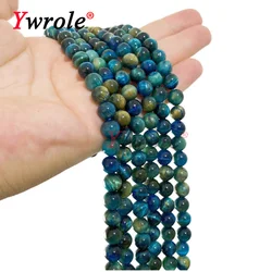 Natural Stone Lake Blue Tiger Eye Loose Round Spacer Beads  For Jewelry Making DIY Bracelet Handmade Accessories 4 6 8 10 12MM