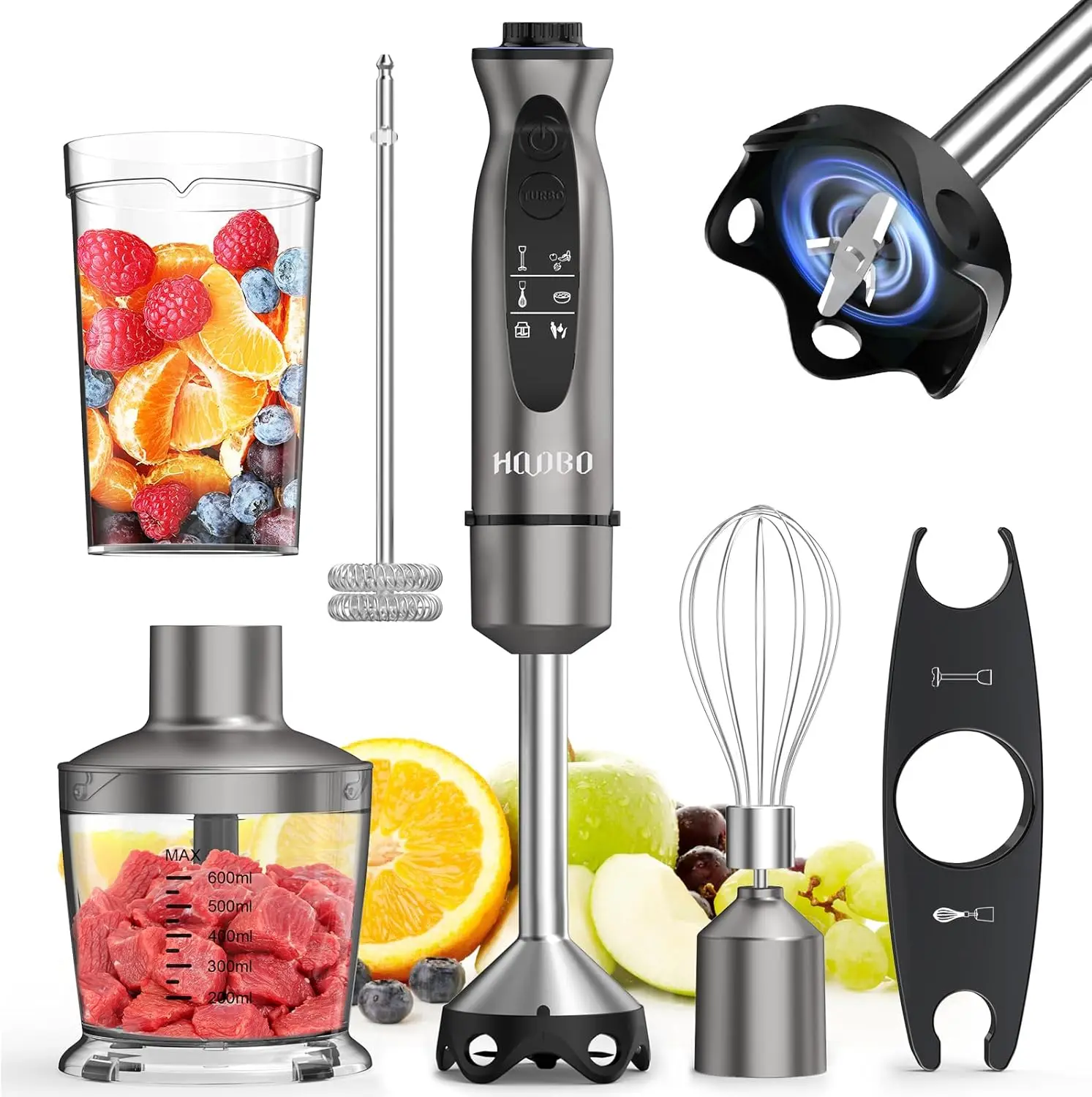 Immersion Blender Handheld 1000W Powerful Scratch Resistant Hand Blenders for Kitchen, Stick Blender Immersion Variable Speed a