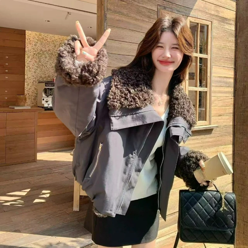 여성을 위한 패셔너블한 양면 솜 패딩 재킷 2026 가을 겨울 신상 대형 사이즈 대형 칼라 디자인 컬렉션용