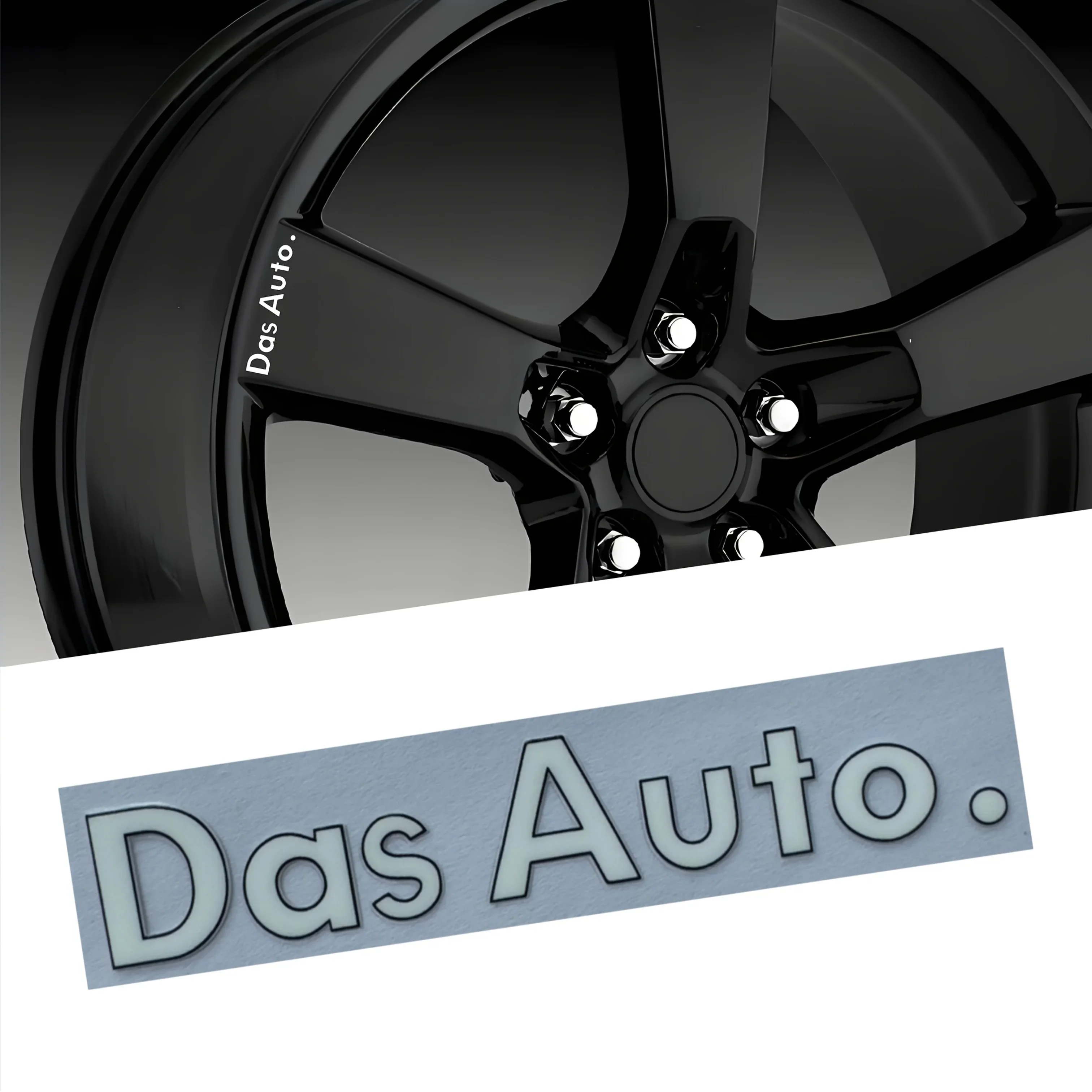 4 قطعة/المجموعة "داس أوتو". ملصق نصي لدراجة نارية السيارة، ملصق نص أنيق، ملحق تخصيص خارجي للسيارات