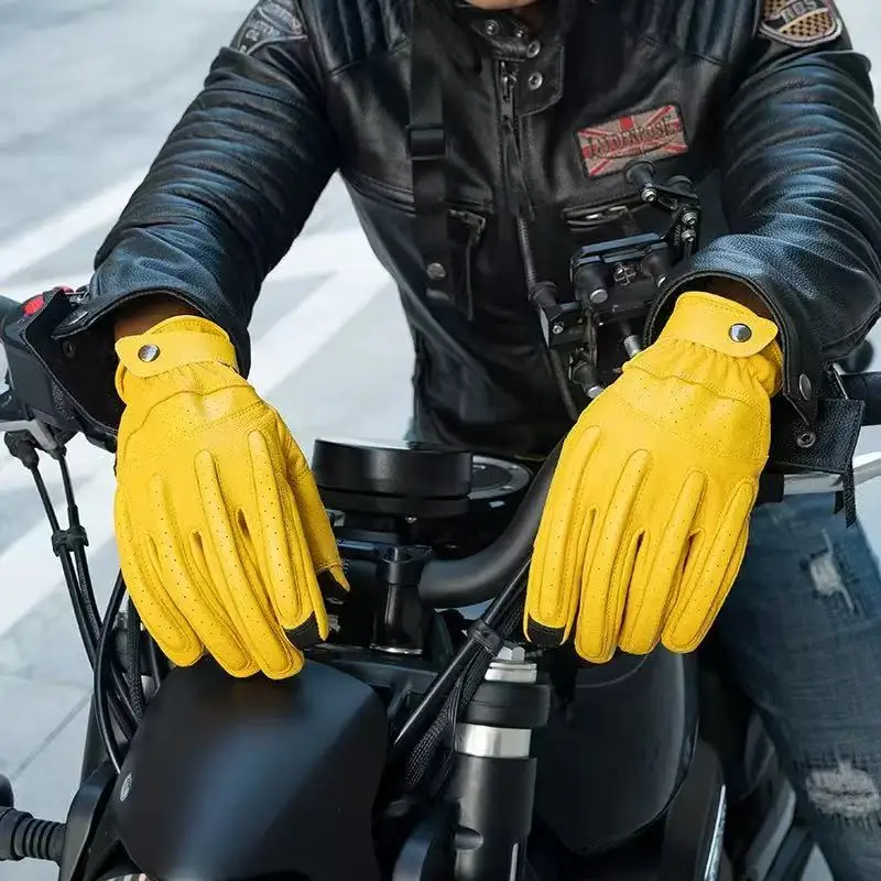 

Hot-selling Sheepskin Motorcycle Gloves Non-slip Wear-resistant Outdoor Off-road Vehicle Racing Full-finger Gloves Cycling Glove