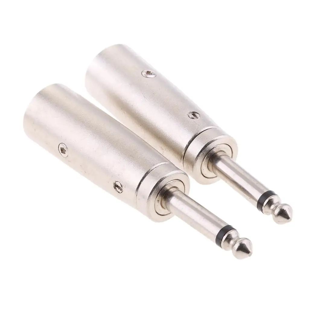 Adapter audio mikrofonowy 2 sztuki XLR 3-pin męski na 1/4 cala 6,35 mm męski
