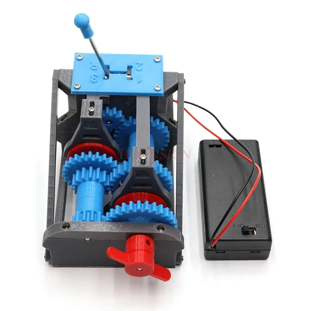 Viergang-Getriebe Modell Auto Getriebe Getriebe Vorwärtsgang Rückwärtsgang R-Getriebe Simulation 3D-gedruckte Teile STEM Lehrmodell