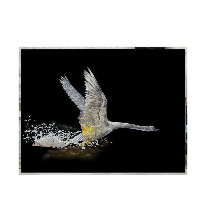 

Modern light luxury living room background wall hanging paintings, luxury diamond-encrusted animal-shaped decorative paintings