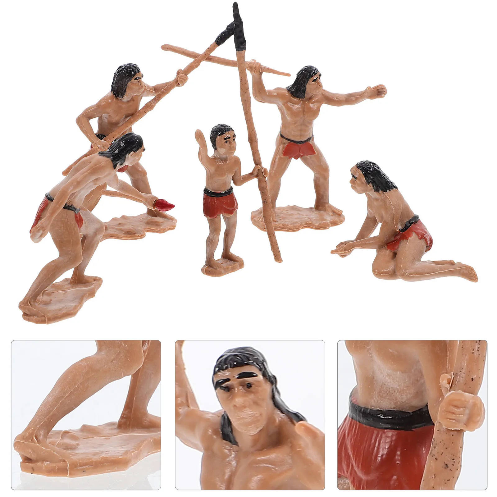 1 set Decoraties Mini Primitieve Miniatuur Primitieve Mannen Decoraties Mannen Beeldjes ABS Bonsai Craft Micro Landschap Tuin