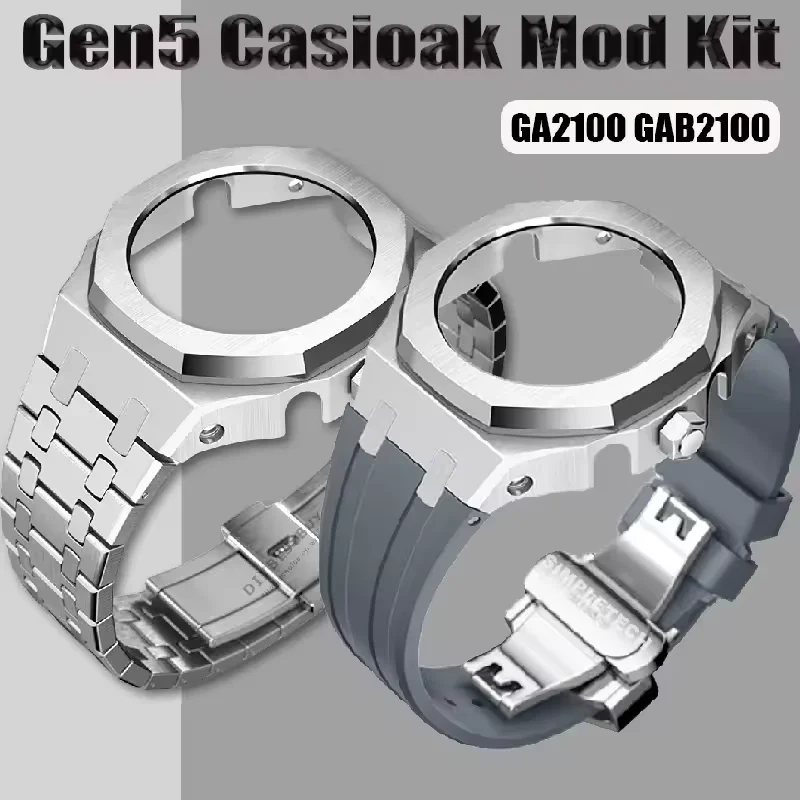 

Mod Kit GEN4 Gen5 GA2100 Metal Bezel for G shock Casioak Modification 4th Generation Rubber&Steel Watch Case Strap GA-B2100 2110