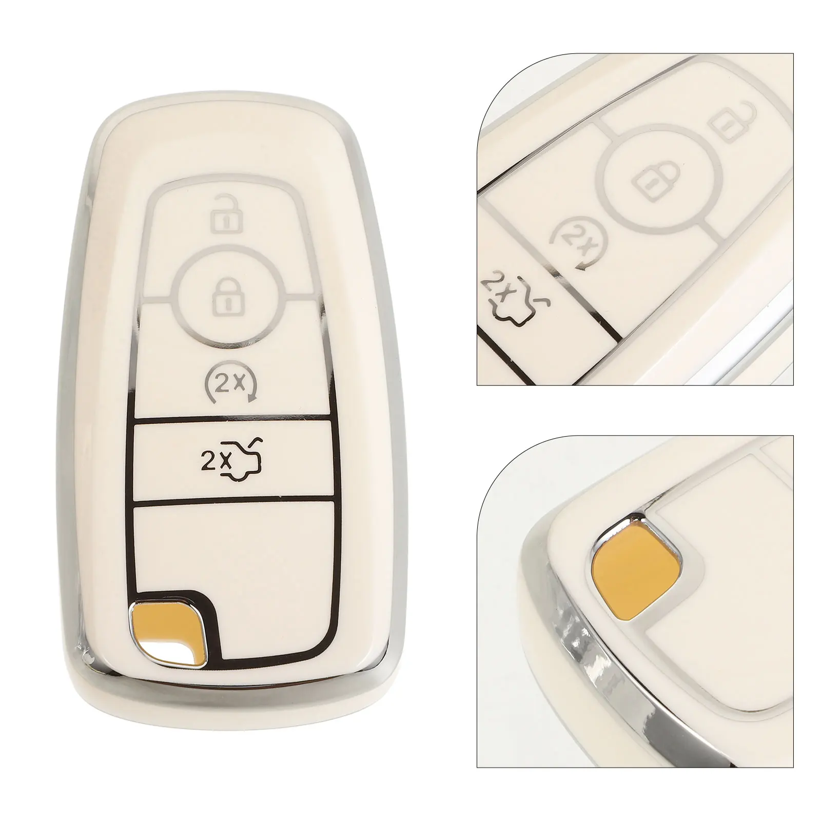 

Cover White Protector High grade Buckle Keychain Case Shell Fob Durable TPU Car Protector Vehicle Key Fob Cover Scratch Drop