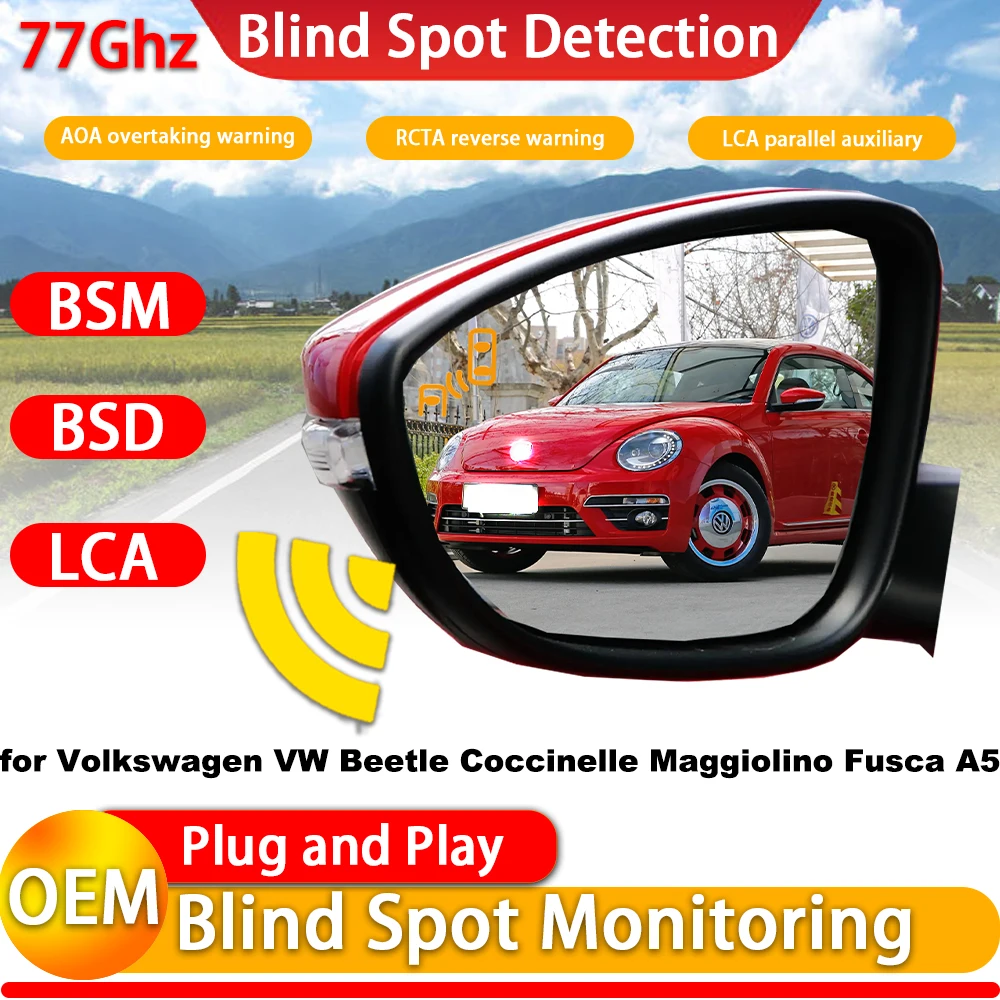 for Volkswagen VW Beetle Coccinelle Maggiolino Fusca A5 OEM Side Assist  Blind Spot Monitor Detection BSM BSD System 77Ghz Radar