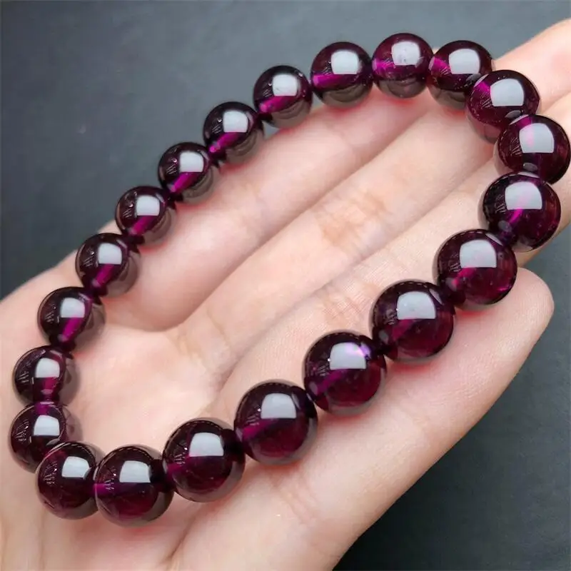 8.5MM Natural Purple Garnet Bracelet Charms Handmade High Quality Crystal Healing Fashion Jewelry Gift 1PCS