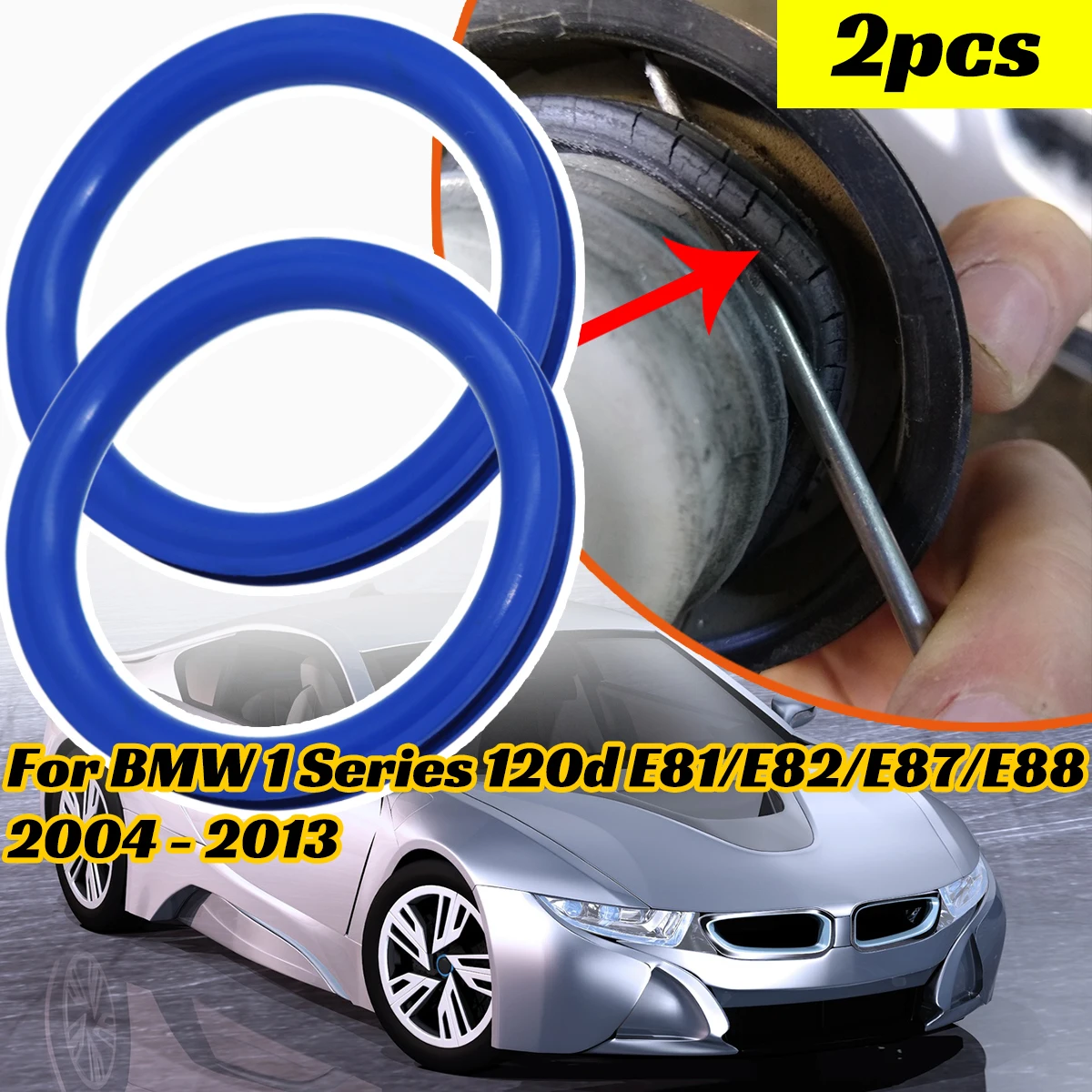 2pc Gas Cap Fuel Seal for BMW 1 Series 120d E81/E82/E87/E88 2004-2013 Tank Cover Neck Repair Rubber Gasket Washer V Shape O-Ring