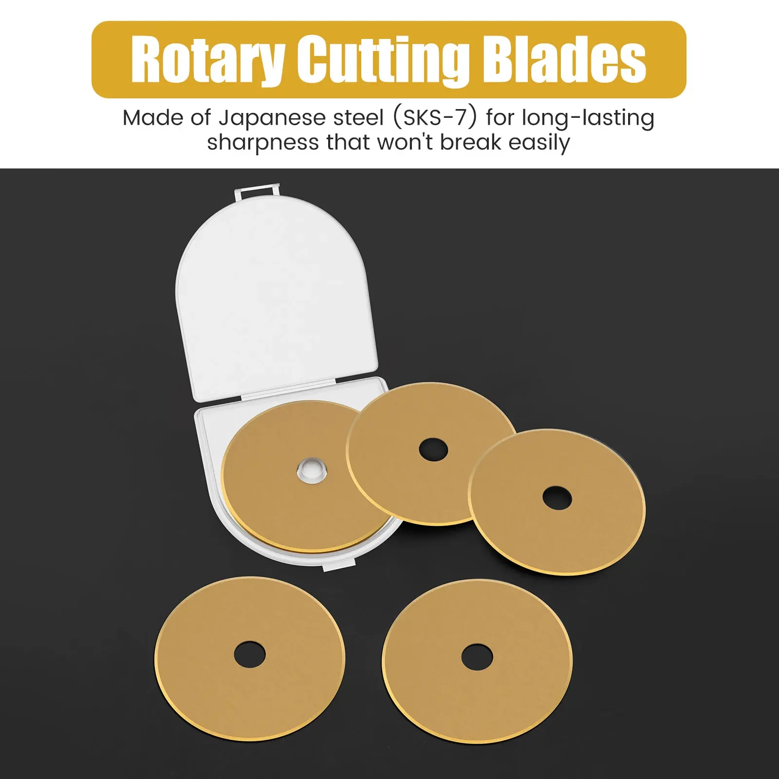 5Pcs 60mm Steel Rotary Cutter Blades Multipurpose Incisive Fabric Cutting Blades Portable Wide Compatibility Replacement Rotary