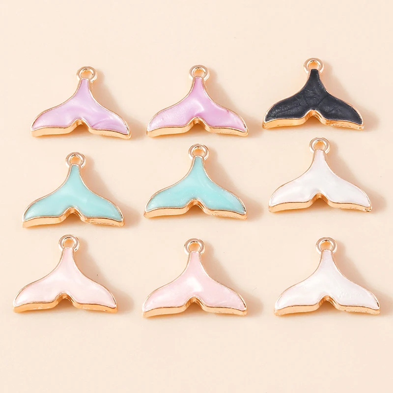 Leslie 10 teile/los Emaille Marine Leben Nette Fischschwanz Meerjungfrau Charms Anhänger für Halskette Ohrringe DIY Schmuck Machen Zubehör – Detail 21