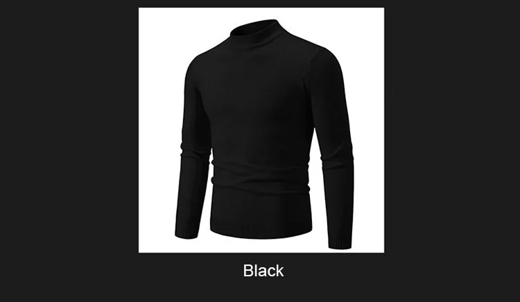 Herbst männer Hälfte Rollkragenpullover Einfarbig Grundlegenden Stil Casual Mode Strickwaren Slim Fit Hohe Elastische Männliche Warme Pullover – Detail 8