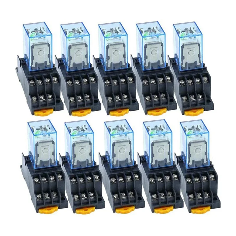 a96i-30pc-my4nj-14pin-4dpdt-electronic-mini-electromagnetic-relay-5a-coil-with-pyf14a-socket-base-ac-220v