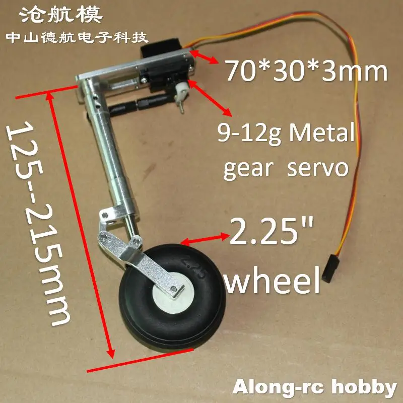 125-215mm Front Nose Damping Kneeling Landing Gear and Turn with 12g Servo suitable for RC Models Aircraft RC EDF JET Plane Part