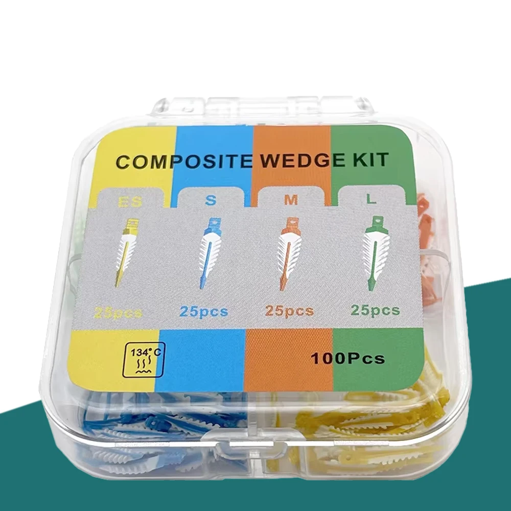 100 Pcs Dental Silicone Interdental Wedges Kit for Adaptive Matrix Composite Placement Autoclavable Orthodontic Supplies