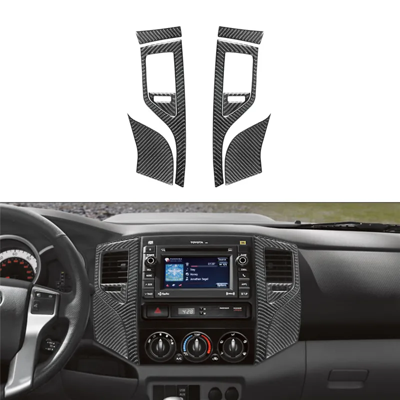 

Car Interior Center Console Vent Carbon Fiber Sticker For Toyota Tacoma 2012-2015 Two Wheel Drive Accessories