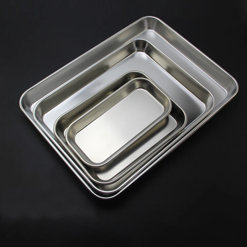 304 Stainless Steel Square Dressing Bandeja, Desinfecção Médica, Equipamento Oral, Ferramentas De Utensílios