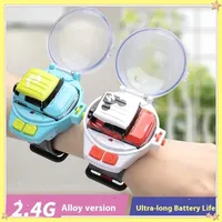new Electric Mini C17 Watch Remote Control Car 2.4G RC Alloy Racing Vehicle with LED Parent-Child Interactive Children's Toy
