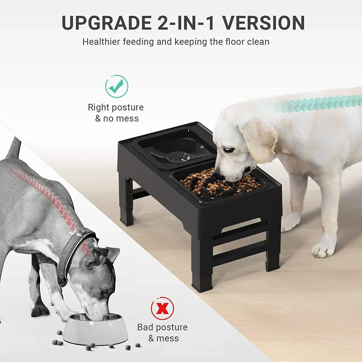 

Adjustable Prevent Pet Bowl Steel Drinking Table Food Folding Height Cat Basin Dual-purpose Dog Eating Stainless Overflow