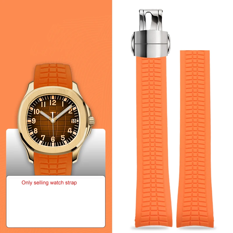 

Soft Rubber Watch Band Aquanaut Fits For Patek Philippe Silicone 5164A 5167A 5168A 21mm Folding Buckle Watch Strap 21mm