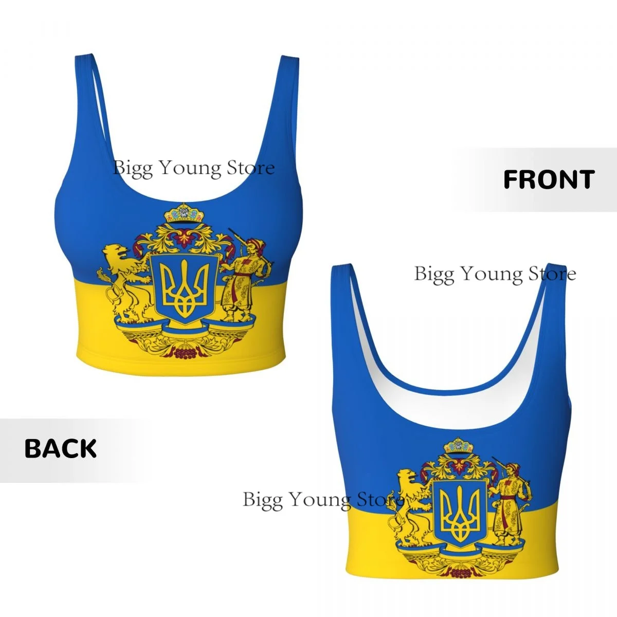 Women Sexy Sports Vest Flag Of Ukraine (2) Female Streetwear Sport Lingerie Tee Crop Top