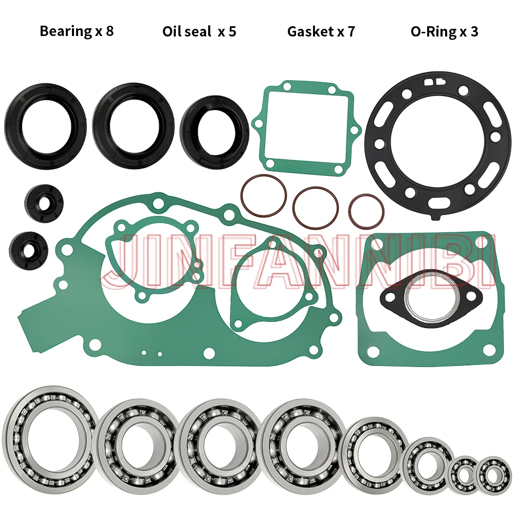 Engine Bearing Seals Gasket Rebuild Kit for Polaris Scrambler 400 4x4 1995 1996 1997 1998 1999 2000 2001 2002