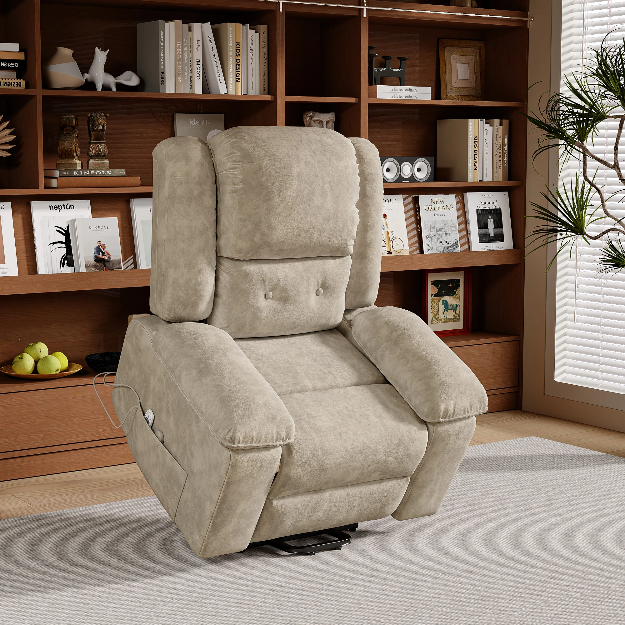 Full-Featured Electric Massage Sofa Chair with 8-Point Massage and 2-Point Heating for The Waist and Stand-up Function