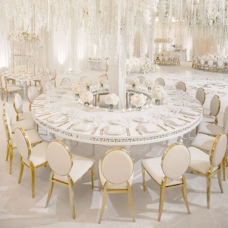 New model Modern Gold Round Shape Stainless steel dining chair hotel banquet Chiavari chair