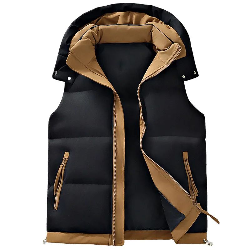 Chaleco para hombre Otoño إضافة الصوف الجديد empalme hombres de mediana age enjuague chaleco casual de negocios chaleco عادية